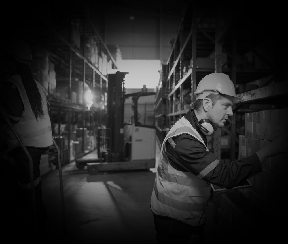 manufacturing health and safety factory worker black and white